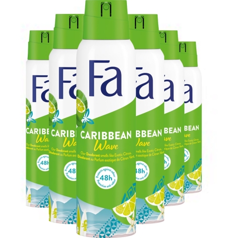 6x Fa Deodorant Spray Caribbean Lemon 150 ml