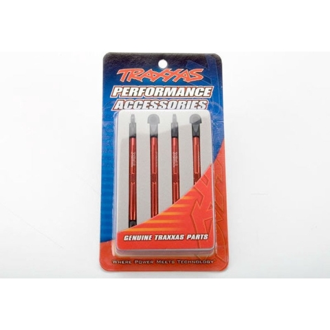 Toe links, aluminum (red-anodized) (4) (assembled with rod ends and threaded inserts) (1/16 E-Revo)