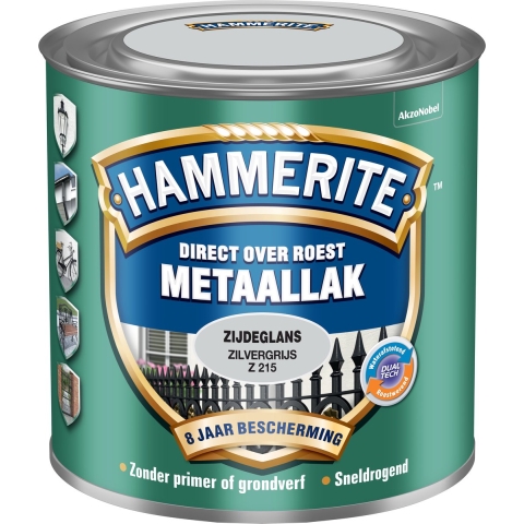 Hammerite Metaallak Zijdeglans - Zilver Grijs - 250ml