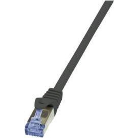 LogiLink CQ4103S RJ45 Netwerkkabel, patchkabel CAT 6A S/FTP 15.00 m Zwart Vergulde steekcontacten, Vlambestendig, Snagless 1 stuk(s)