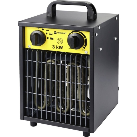 TOOLCRAFT TO-8578335 Bouwkachel 3000 W Zwart-geel
