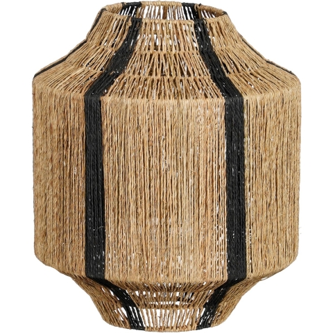 Mica Decorations Liliano Lantaarn - H36 xØ30 cm - Jute - Zwart