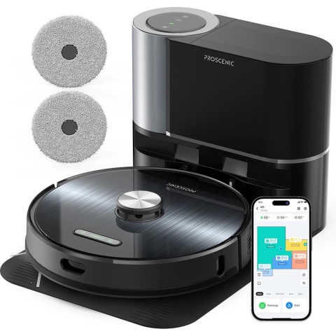 Proscenic M9 Robot Stofzuiger, 4500Pa Zuigkracht, 2.5L Stofzak, Dubbele Rotatie Moppen, Tapijtdetectie, 5200mAh Batterij