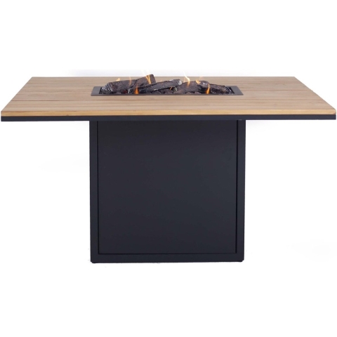 Loft 120 relax dining table black frame/ teak top - Cosi