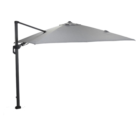 Hawaii zweefparasol Deluxe 300x300 carbon black/lichtgrijs zonwering - Garden impressions