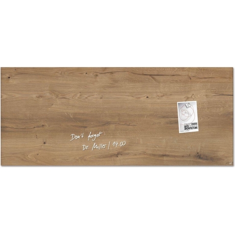 Sigel SI-GL247 Glasmagneetbord Artverum 1300x550x15mm Natural Wood