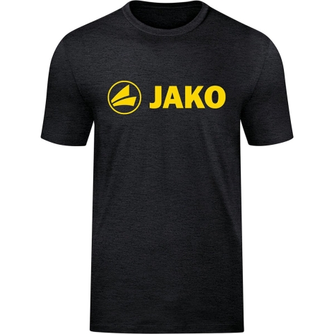 JAKO 6160D T-Shirt Promo Dames - Zwart Gemeleerd/Citroen - 38