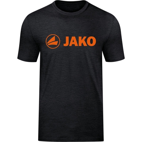 JAKO 6160D T-Shirt Promo Dames - Zwart Gemeleerd/Fluo Oranje - 44