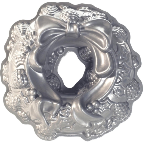 Nordic Ware Tulband / Bakvorm - Holiday Wreath Zilver - Gietaluminium - ø 29 cm / 2.1 liter