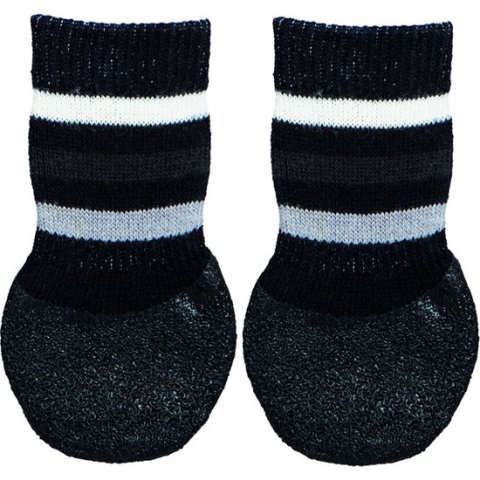 Trixie Hondensokken - Anti-slip met Rubberlaag Rondom - Zwart - XS/S - 2 st