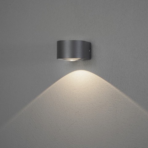 Konstsmide Gela Down - Buiten Wandlamp - 11 X 15,5 X 6,5 Cm - 6W LED Incl. - IP54 - Antraciet