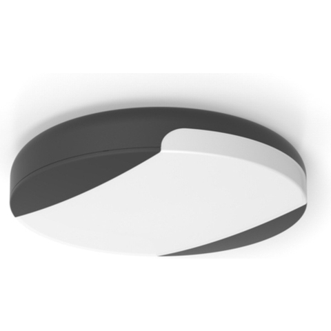Lutec Sweep - Buiten Plafondverlichting - Ø 26 X 5,5 Cm - 23,5W LED Incl. - IP54 - Donkergrijs