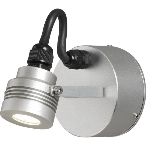Konstsmide Monza - Buiten Wandlamp - 8,5 X 11,5 X 8,5 Cm - 1W LED Incl. - IP54 - Geanodiseerd Zilver