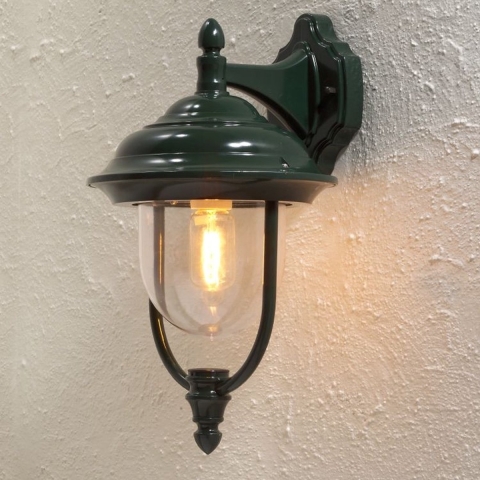 Konstsmide Parma Down - Buiten Wandlamp - 24 X 29 X 46 Cm - IP43 - Groen