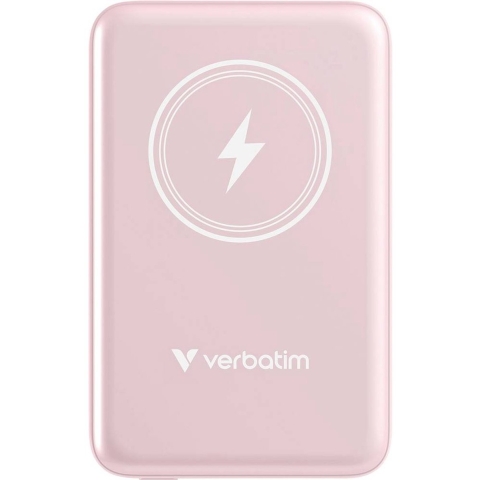 Verbatim Charge n Go Magnetic Wireless Powerbank 10000 mAh Fast Charge, Quick Charge 3.0, USB PD 3.0, Adaptive Fast Charge LiPo USB-C Pink