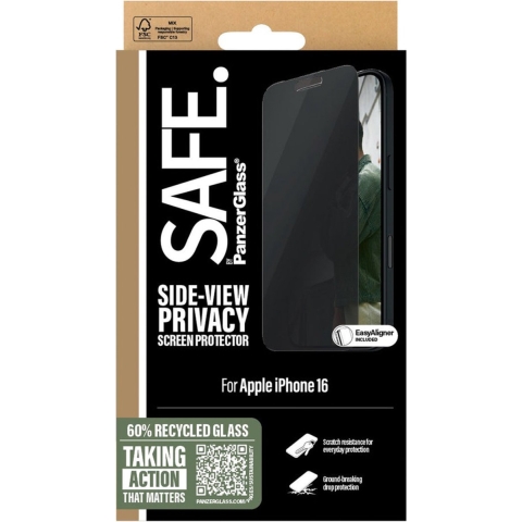 PanzerGlass Privacy SAFEP95875 Screenprotector (glas) Apple iPhone 16. 1 stuk(s)