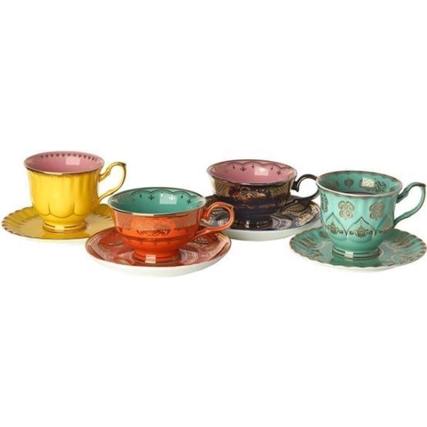 POLSPOTTEN Grandpa Thee Kop En Schotel Set Van 4