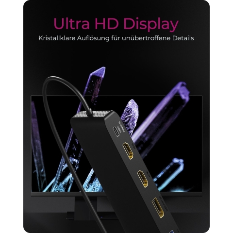 IB-DK2116-C 11-in-1 Mobile DockingStation with Triple Video Output Dockingstation