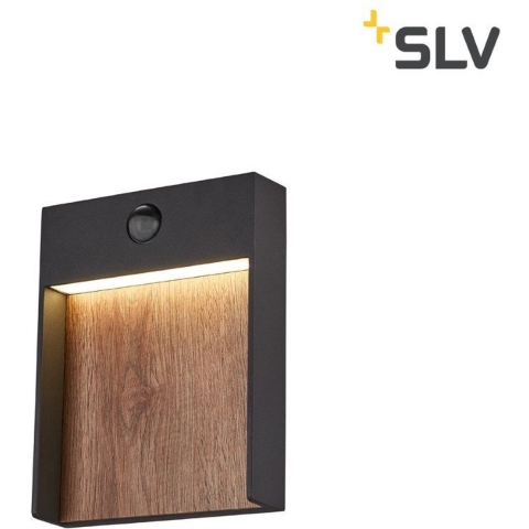 SLV FLATT SENSOR 1002955 Buitenlamp (wand) LED vast ingebouwd Antraciet, Bruin