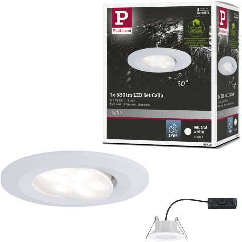 Paulmann Calla LED-inbouwlamp voor badkamer 6 W IP65 Wit (mat)