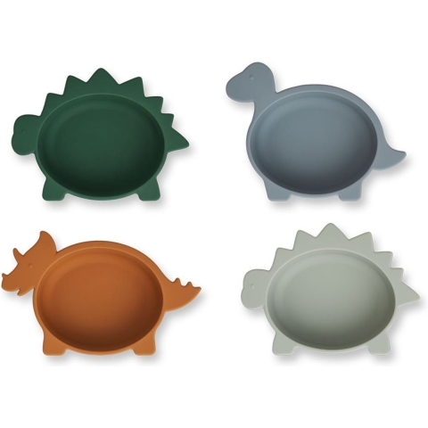 Liewood Kommen - Silicone - Iggy - 4 st. - Dino Blue Multi Mix - Liewood - OneSize - Kom