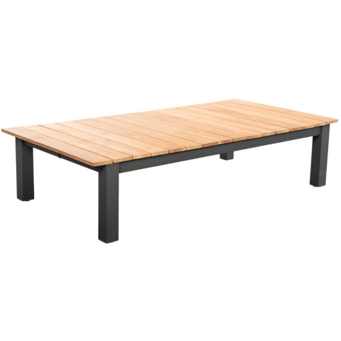 Midori coffee table 140x75cm. alu dark grey/teak - Yoi