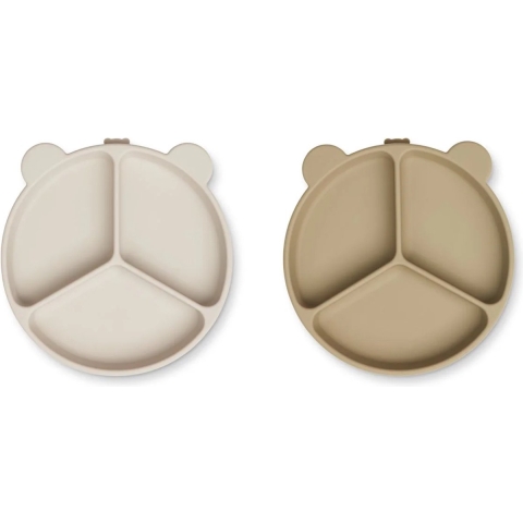 Liewood Kamer verdeeld Kommen - 2-pack - Stacy - Sandy/Haver Mix - Liewood - OneSize - Kom