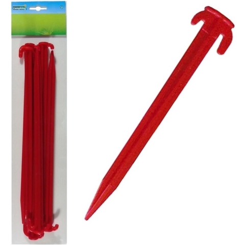 12x Tent haringen van kunststof 30 cm -
