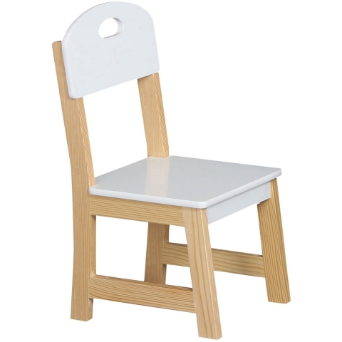 Stoeltje voor kinderen - hout - wit - bijzet stoel - 28 x 28 x 57 cm - peuter stoelen/kinderstoelen -