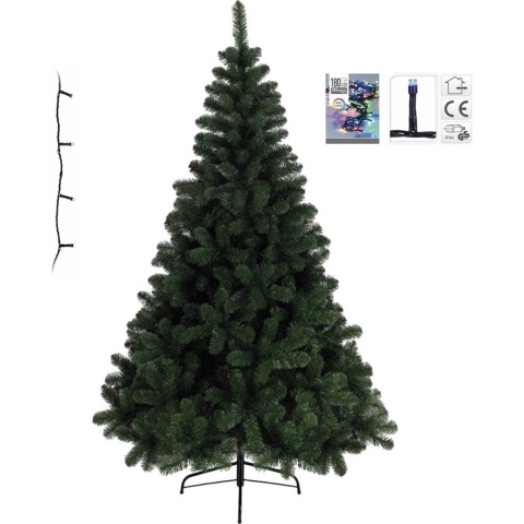 Kunst kerstboom Imperial Pine 120 cm met gekleurde verlichting -
