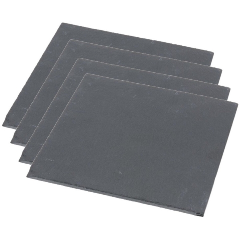 Set van 4x stuks leisteen serveerplanken 30 x 30 cm -