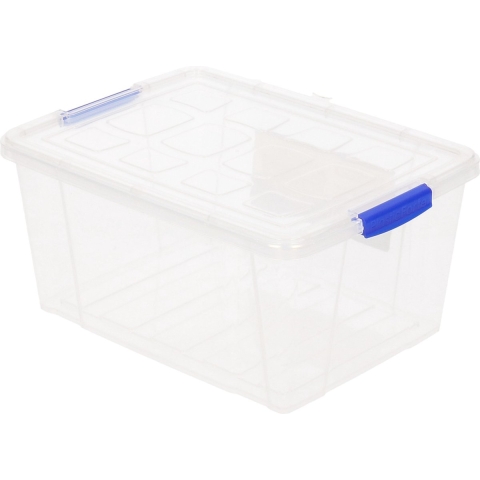 Plasticforte Opbergbox met deksel - 12x - 4 liter - transparant - kunststof -