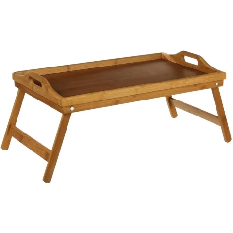 5Five Ontbijt op bed tafeltje/dienblad - 50 x 30 cm - bamboe - rechthoek - Serveerbladen -