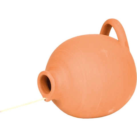 Terracotta vogelhuisje/schuilplek - pot voor Mussen/Mezen - vorstbestendig steen -