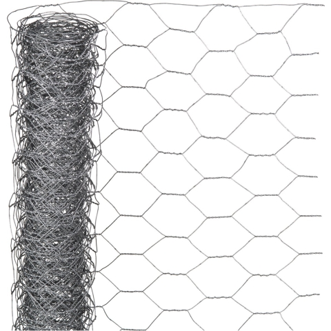 Schermgaas - grijs - verzinkt staal - 100 x 250 cm - zeskantig maaswijdte 13 x 13 mm -