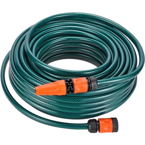 Groene tuinslang / waterslang 20 meter met sproeier -