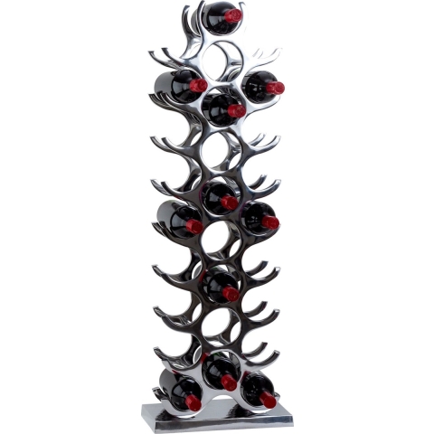 Modern stijlvol Wijnrek voor 27 flessen - chrome - metaal - 33 x 100 cm -