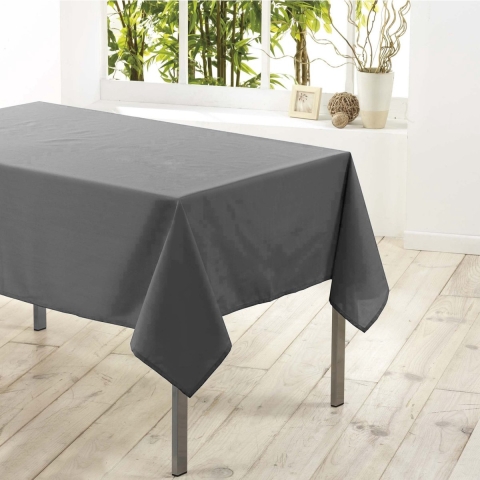 Tafelkleed voor binnen - Grijs - polyester - 140 x 200 cm - Basic eettafel tafelkleden -