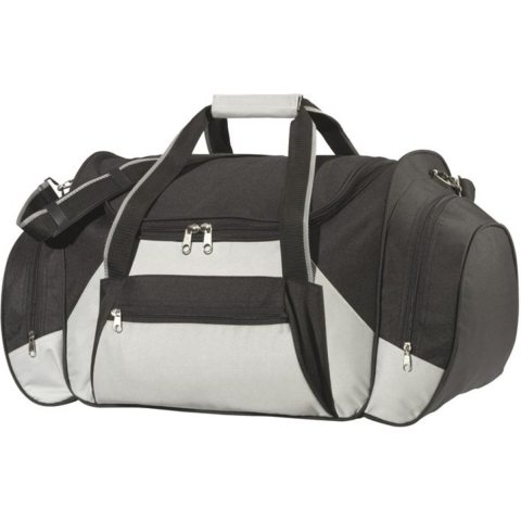 Reistas/weekendtas/sporttas model Iceland - 60 x 33 x 29 cm - 3 vakken - grijs/zwart -