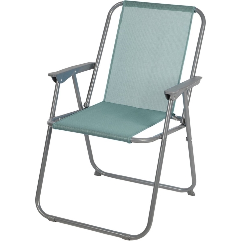 Sunnydays camping/strand stoel - aluminium - inklapbaar - grijs - L53 x B55 x H75 cm -