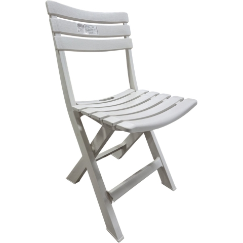 Klapstoel voor buiten/binnen - ivoor wit - 41 x 78 cm - stevig kunststof - Bijzet stoelen -