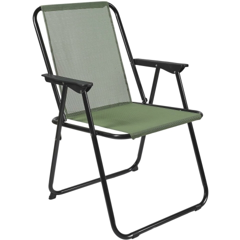 Home Deco Factory camping/strand stoel - aluminium - inklapbaar - groen - L45 x B54 x H84 cm -