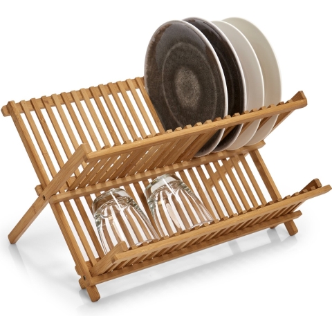 Luxe bamboe afdruiprek 42 x 35 cm -