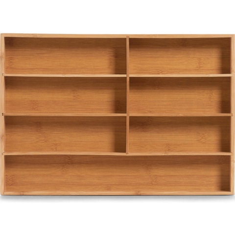 Zeller bestekbak - bamboe hout - 44 x 30,5 cm - inzetbakken van hout - lade verdeler -
