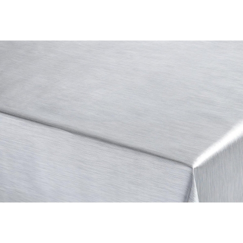 Bellatio Design Tafelkleed - zilver - metallic look - 140 x 180 cm -
