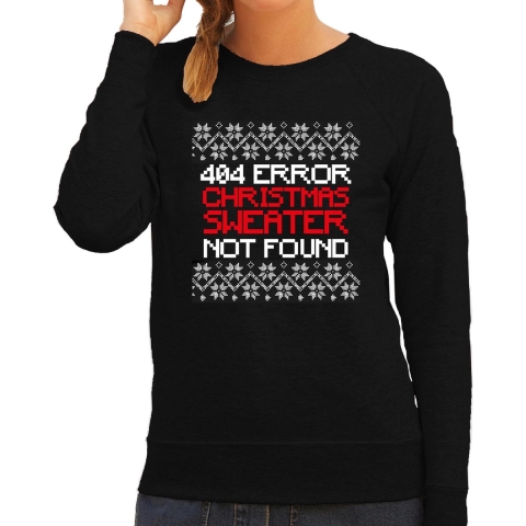 Foute Kersttrui 404 error fun Kerst sweater zwart voor dames 2XL -