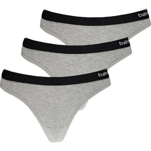 Apollo Dames String Bamboe 3-Pack - Grijs - Maat S