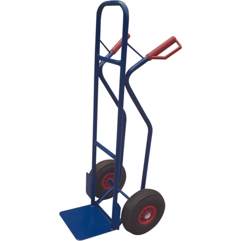 Toolland Steekwagen, met veiligheidshandgrepen en veiligheidskappen, staal, blauw, laadvermogen 200 kg