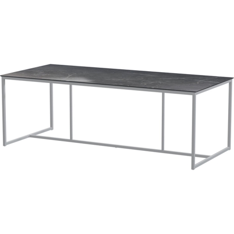Quatro Tafelframe Frost Grey met Ceramic Marble tafelblad 220 x 95 cm - 4so