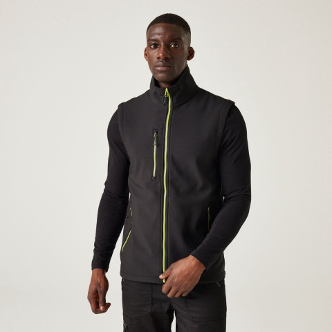 Ragetta RG915 Navigate 2-Layer Softshell Bodywarmer - Black/Lime - S